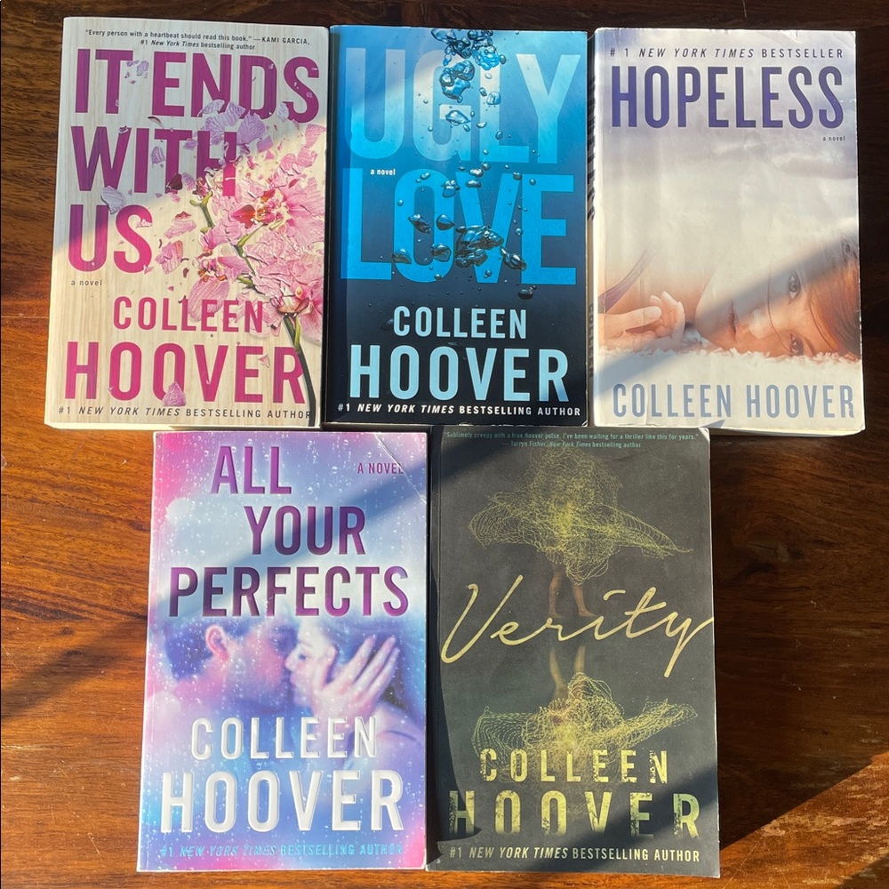 Signed COLLEEN HOOVER (Set of 5) Used Softcover Books - two signed by author